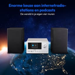 MEDION P85003 Micro audiosysteem (internetradio, DAB+, PLL FM-radio, Bluetooth, USB-aansluiting, AUX, 2x150 W) zilver — thumbnail 2