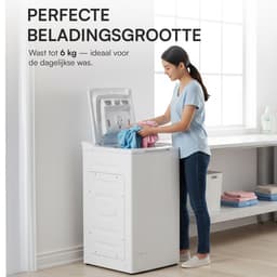 Heinner HWM-TL6010C++ Bovenlader Wasmachine 6 kg – 15 Programma’s – 1000 tpm – LED Display – 15 Min Snelprogramma – Trommelreiniging – Wit – 5 Jaar Garantie — thumbnail 6