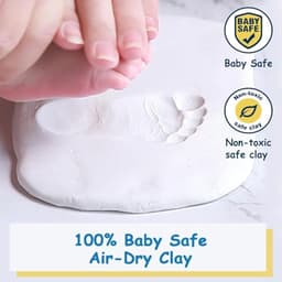 Baby hand- en voetafdruk makers kit voor pasgeboren geschenken - Gepersonaliseerde mijlpaal cadeau en geheugen fotolijsten — thumbnail 3