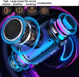 Crrynuo - Bluetooth Speaker - Smart AI Speaker - Draadloze Speaker - 11*8cm - 1 Stuk - Diepe Bas - Inggebouwde Batterij - Blauw — thumbnail 3