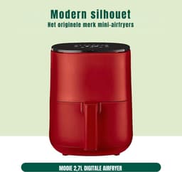 SCH® Mini airfryer - Airfryer - Airfryer klein - Rood - ‎23cm x 29cm x 30cm — thumbnail 4