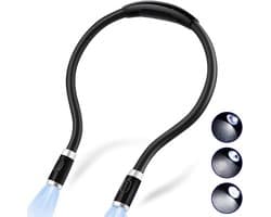 Oplaadbare LED Leeslamp - Handsfree Neklamp - 3 Helderheidsniveaus - Flexibel voor Lezen in Bed - Leeslampje - LED-leeslampje - zwart