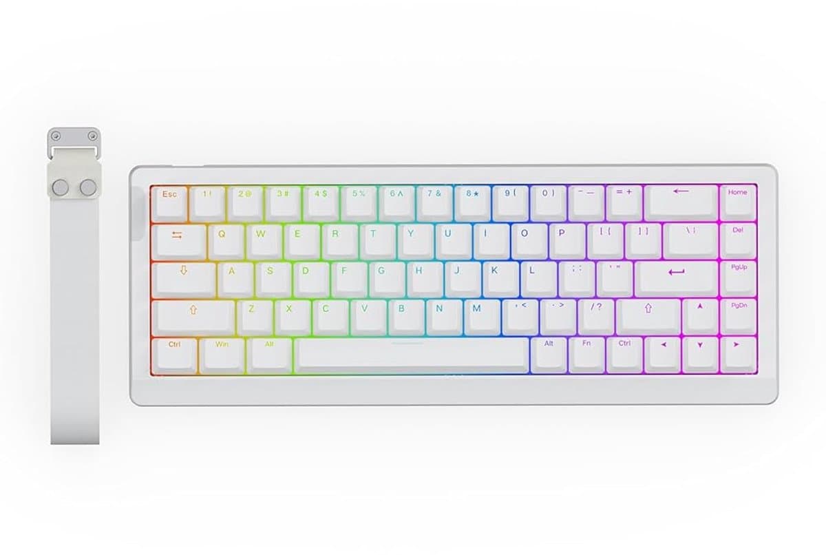 EPOMAKER HE68 Lite - Hall Effect - 8000hz - Magnetisch Toetsenbord - RGB - 65% - QWERTY - Gaming Keyboard - Clear Mag Switch - Wit — afbeelding 1