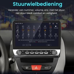 Junsun Android 15 Autoradio Geschikt voor Peugeot 107 Citroen C1 Toyota Aygo, Draadloze CarPlay & Andriod Auto, DAB+, GPS-Navigatie, Bluetooth, Stuurwielbediening, 10,1-inch Touchscreen, WIFI, DSP, RDS, Quad-core processor — thumbnail 2