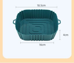 2 stuks Geschikt voor AirFryerSilicone Pot lucht bakpot silicone bakplaat lucht bakpot lade - zwart — thumbnail 2