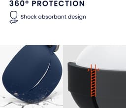 kwmobile Hoes geschikt voor JBL Tune Flex 2 - Siliconen cover voor oordopjes in donkerblauw — thumbnail 5