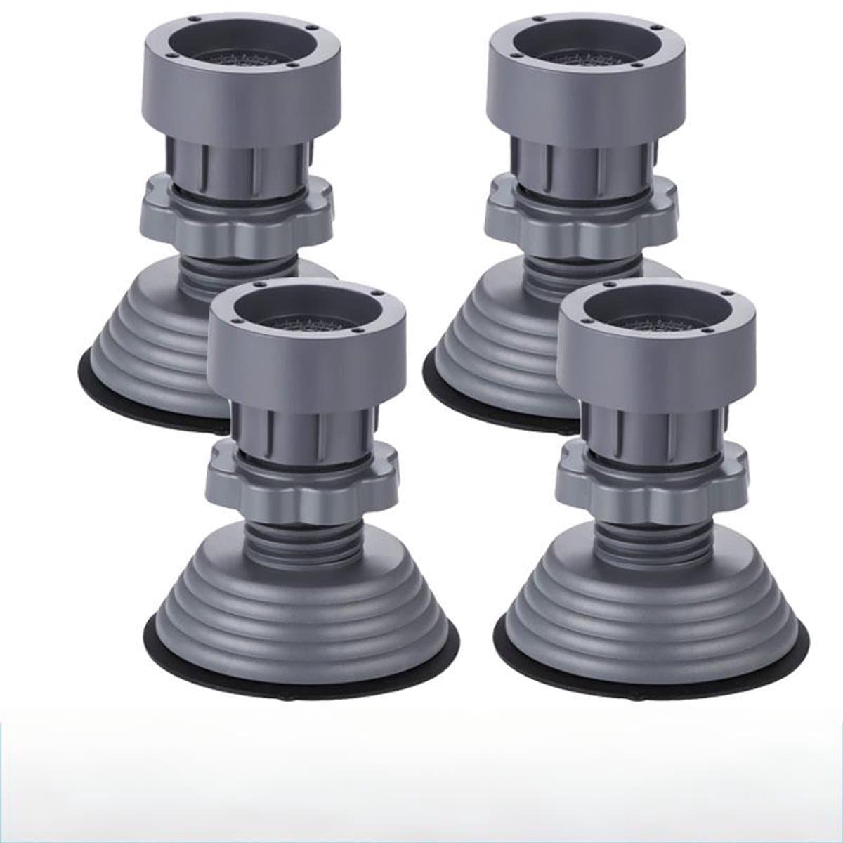 4 stuks Wasmachine Ondersteuning -Verstelbare Hoogte Anti-vibratie Wasmachine Voetkussens voor Wasmachine en Droger-Antislipmat kunststof schokabsorberende beugel-Wasmachine voeten verstelbare voet，grijs — afbeelding 1