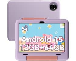 Blackview Tab 20 Kids Tablet - Kindertablet - 12GB RAM - 64GB ROM - 10.1 inch - Android 15 - Ouderlijk Toezicht App - Oogzorgmodus - Inclusief Beschermhoes - Paars