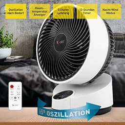 Energi besparende 90 graden kantelbare ventilator met afstandsbediening en touch-display voor woonkamer, keuken en slaapkamer tot 20 m² — thumbnail 3