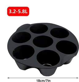 OIMG Muffinvormen - Professioneel Hoogwaardige kwaliteit Airfryer Bakplaat - Anti Aanbak laag - Cupcake Tray - Muffin bakvormen - silicone bakvorm - Siliconen Cupcake bakvorm - Voor Muffins, Cupcakes, Mini-quiches - 17.5cm - 1 stuck - Zwart — thumbnail 3
