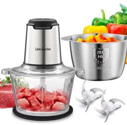 Keukenmachine met Hakmolen en Vleesmolen - 8 Kopjes, 2 Snelheden, 350W - Voor Fruit, Vlees, Groenten en Babyvoeding — thumbnail 1