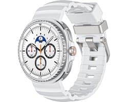 Stravo TrailFit Siliconen Bandje Geschikt voor Samsung Galaxy Watch 8 40mm / Galaxy Watch 8 44mm / Galaxy Watch 8 Classic 46mm - Siliconen sport horlogeband voor Samsung smartwatches - Wit