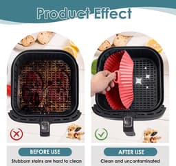 Sander Shop Set van 6 siliconen vormen voor Air Fryer, accessoires voor airfryer met 6 verschillende maten, siliconen bakvorm, opvouwbaar, herbruikbaar, voor gezond koken — thumbnail 6