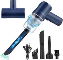 Blauwe, verbeterde Type-C-versie met 2 accu's, 1800 mAh 7,4 V, vloerborstel en oplaadstation. — thumbnail 1