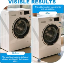 Wasmachine van 1-5 meter- universele verhogingskussens voor de basis van de wasmachine- schokdemper voor de wasmachine- trillingsdempers voor de koelkast- vergemakkelijkt het verwijderen van stof van de vloer — thumbnail 4