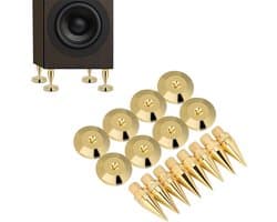 Luidspreker spikes set van 8 stuks voor betere isolatie 6 x 36 mm - koper - deurmat - platenspeler koffer