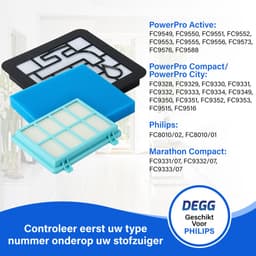 DEGG® - Filterset Geschikt voor Philips PowerPro Compact, Active & City Series - Vervangt FC8010/01 - 3-in-1 Kit — thumbnail 3
