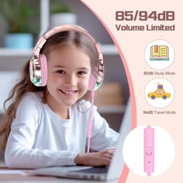 Koptelefoon kinderen met draad - Kinderkoptelefoon - Bedrade hoofdtelefoon - Veilig volume - School - Tablet - Laptop - Reizen - Muziek luisteren — thumbnail 4