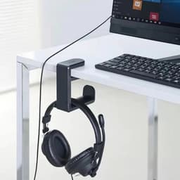 Koptelefoon Standaard - Haak - Verstelbare Headset Stand - Headset Hanger - Universele Koptelefoon Haak - Koptelefoon Houder voor onder Bureau - Headset Standaard - 4*1.6*4.5inch - Zwart — thumbnail 4
