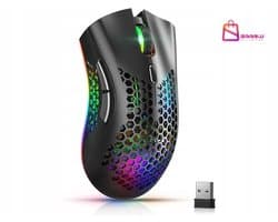 2.4GHz Draadloze Laptop / Gaming Muis – RGB Verlichting – 800/1200/1600 DPI – Zwart – muis draadloos – game muis – 76256