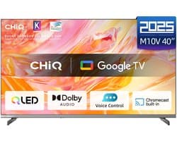 CHiQ L40QM10V - Smart TV 40 Inch - QLED Pro Google TV - FHD 1080P - Randloos Metal Design - Dolby Audio - 2025 Nieuw