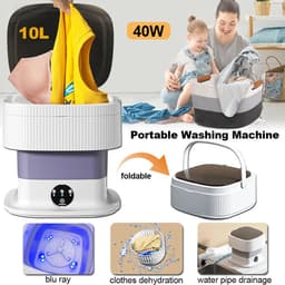 10L Grote Grensoverschrijdende Opvouwbare Wasmachine met Groot Ondergoed, Sokken, Babykleding en Kleine Mini Wasmachine (Paars) — thumbnail 4