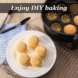Siliconen Bakvorm - 7 Cups Non-stick Bakvormpjes - 20 Cm - Herbruikbaar, Bpa-Vrij - Bakaccessoire - Airfryer Siliconen Cupcake Bakvorm - Siliconen Muffin Bakvormen - Geschikt Voor Het Bakken Van Cupcakes, Brownies, Chocolade - Zwart — thumbnail 2