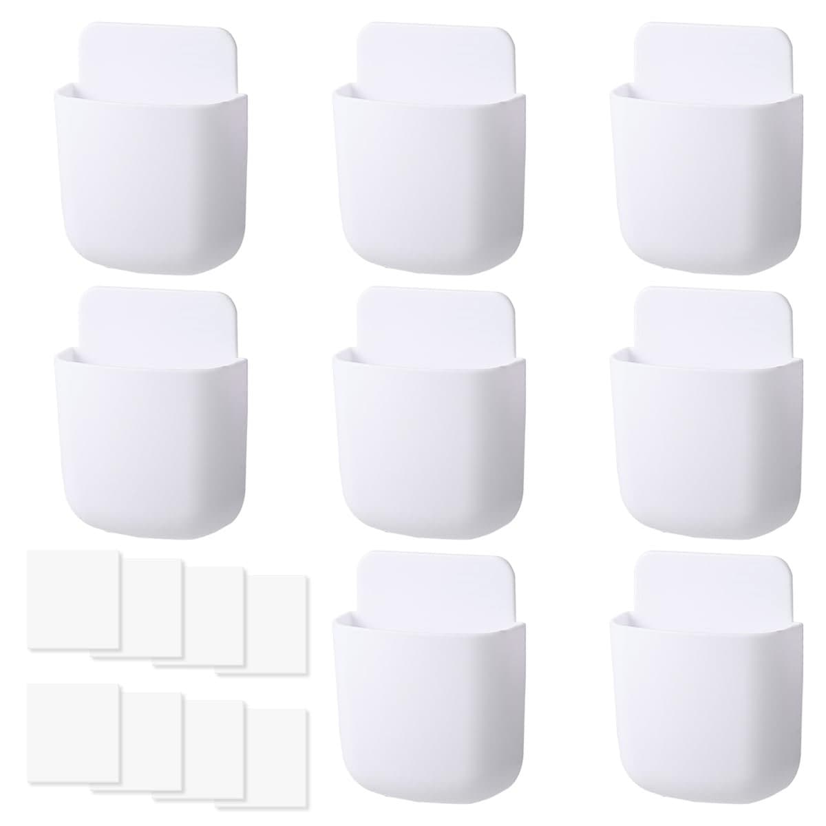 8 stuks Zelfklevende Wandhouder voor Afstandsbedieningen – ABS Organizer voor Smartphones, Pennen, Brillen en Kleine Voorwerpen, Ruimtebesparend, Geen Boren Nodig, Voor Woonkamer, Slaapkamer en Kantoor — afbeelding 1