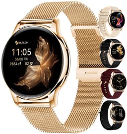 Siltcon® Auréa Smartwatch Dames - Horloge Dames - Stappenteller Horloge Dames - Hartslagmeter - Slaapmonitor - Saturatiemeter - Geschikt voor iOS/Android - AMOLED - RVS - Elke pols - Incl. 5 Bandjes — thumbnail 1