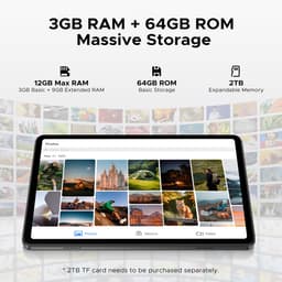 DOOGEE TAB A9 VIP - Tablet - 9 GB RAM + 64 GB ROM (2TB/TF) - 10,1" HD IPS - Android 15 - 6580 mAh - 5G WiFi - Face ID - met toetsenbord en stylus - dubbele luidspreker - Zwart — thumbnail 6