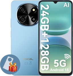 OSCAL TIGER 8 Smartphone - Gemini AI 2.0 - 24GB RAM - 128GB ROM - 6.88 Inch - 5000mAh - Android 15 Smartphone - 5G Dual SIM - GPS - NFC - Blauw — thumbnail 1