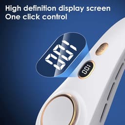 Draagbare stille nekventilator met 5 snelheden en USB-oplaadfunctie voor onderweg — thumbnail 4