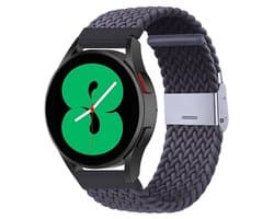 By Qubix - Geschikt voor Garmin bandje - Geschikt voor Garmin Venu 4 - 45mm - Braided nylon bandje - Donkergrijs - Smartwatch bandje 22mm