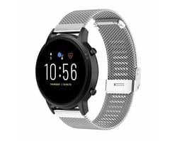 By Qubix - Geschikt voor Garmin bandje - Geschikt voor Garmin Venu 4 - 45mm - Milanese bandje met klemsluiting - Zilver - Smartwatch bandje 22mm