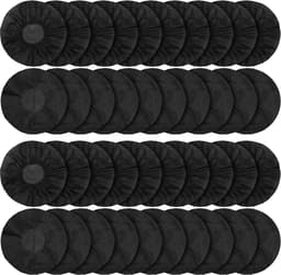Allecto Plus - Oorhoezen voor hoofdtelefoon, 100 stuks, 50 paar, zwart, hygiënisch, stretchbaar — thumbnail 1