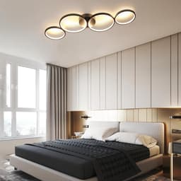 Dimbare LED Plafondlamp met Afstandsbediening - Moderne Ringvormige Lamp voor Woonkamer en Slaapkamer 88cm — thumbnail 3