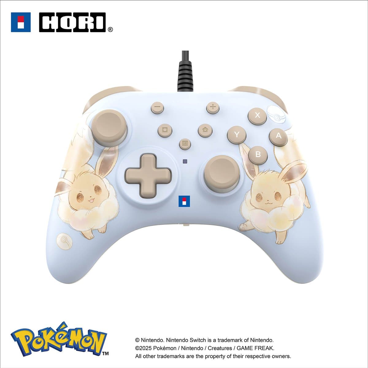 HORI - HORIPAD Turbo Wired Controller voor Nintendo Switch 2 – Eevee Cottage Core - Officieel gelicentieerd door Nintendo en The Pokémon Company International — afbeelding 1