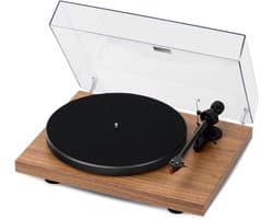 Pro-Ject Debut E Carbon Phono Platenspeler – Voorversterkt – Carbon Toonarm – HiFi LP Speler – 33/45/78 RPM – Walnoot