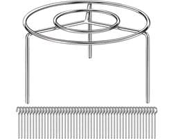 Airfryer Ronde Grill - Airfryer Accessoire - Airfryer Standaard - Roestvrij Staal - Geschikt voor Airfryer Koken en Bakken - 16 x 10 cm
