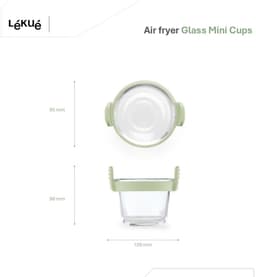 Lékué Airfryer Mini Ovenschaal ø 11 cm - Set 4-delig - Glas - Transparent — thumbnail 6