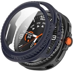 Hoesje met Ingebouwde Tempered Glass Geschikt voor Samsung Galaxy Watch 8 Classic - Smartwatch Hoes met Screen Protector - Hard Plastic Bumper Case - Blauw — thumbnail 2