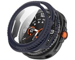 Hoesje met Ingebouwde Tempered Glass Geschikt voor Samsung Galaxy Watch 8 Classic - Smartwatch Hoes met Screen Protector - Hard Plastic Bumper Case - Blauw — thumbnail 1