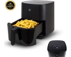 Airfryer 5.5L met Touchscreen – 1500W – 9 Programma’s – Timer & Eigen Instellingen – Heteluchtfriteuse - 80ºC-200ºC – Zwart