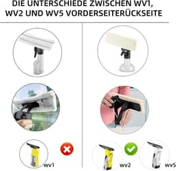Geschikt voor Kärcher raamstofzuiger accessoires WV1 WV2 WV5 vervangingsonderdelen, 3 accessoire microvezel dweilhoezen + 2 rubberen liptrekkers, Kärcher reinigingsvervanglip vervangingsonderdelen — thumbnail 4