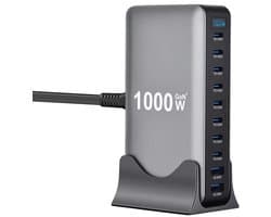 GaN4 1000W Snellader – 140W PD – USB‑C/USB‑A - Desktop Oplader - Voor Laptop & Smartphone