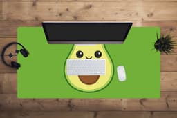 Muismat XXL 120x60 cm - Bureau onderlegger - Bureau mat Avocado - Groen - Speels - Bureaumat - Gaming mousepad xl - Bureaulegger groot - Computer deskmat — thumbnail 4