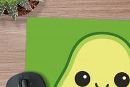 Muismat XXL 80x80 cm - Bureau onderlegger - Bureau mat Avocado - Groen - Speels - Bureaumat - Gaming mousepad xl - Bureaulegger groot - Computer deskmat — thumbnail 2