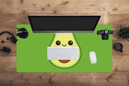 Muismat XXL 100x50 cm - Bureau onderlegger - Bureau mat Avocado - Groen - Speels - Bureaumat - Gaming mousepad xl - Bureaulegger groot - Computer deskmat — thumbnail 4