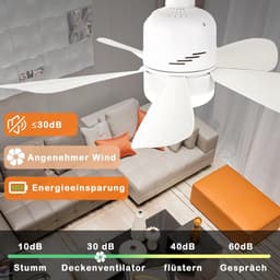 Dimbare Plafondventilator met LED Verlichting en Afstandsbediening - Stil en Efficiënt voor Slaapkamer en Woonkamer — thumbnail 5