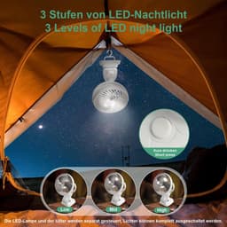 Mini Oscillatie Tafelventilator met Oplaadbare Batterij - Stil en Verstelbaar met LED Licht - Ideaal voor Camping en Binnengebruik — thumbnail 2